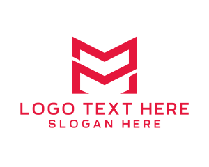 Modern Tech Badge Letter M logo design