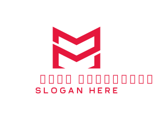 Modern Tech Badge Letter M Logo