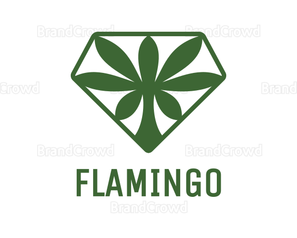 Green Cannabis Diamond Logo