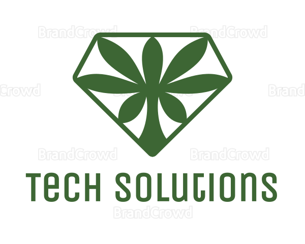 Green Cannabis Diamond Logo