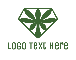 Diamond - Green Cannabis Diamond logo design