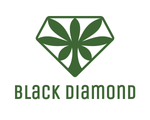 Green Cannabis Diamond logo design