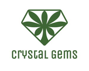 Green Cannabis Diamond logo design