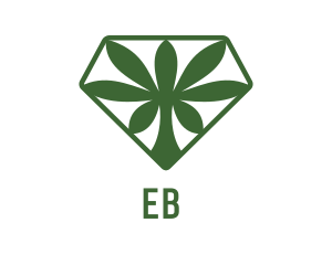 Geometric - Green Cannabis Diamond logo design