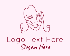 Beauty Vlogger - Monoline Beauty Face logo design