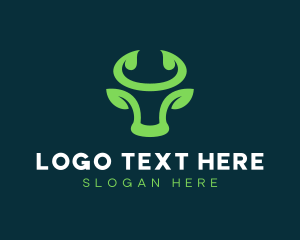 Financial - Bull Horn Leaf logo design