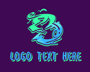 Teenager - Neon Graffiti Art Number 3 logo design