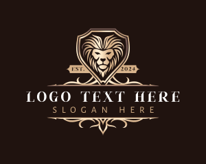 Vintage - Crest Lion Shield logo design