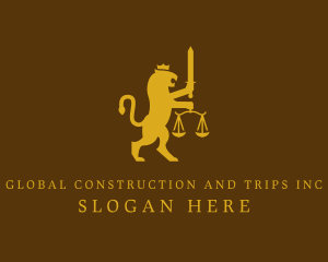 Court House - Lion Scale Justice logo design