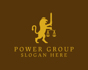 Crown - Lion Scale Justice logo design