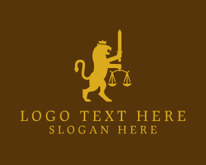 Law - Lion Scale Justice logo design
