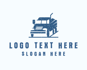 Vintage - Mining Delivery Truck logo design