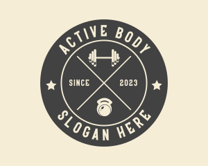 Physical - Fitness Gym Barbell logo design