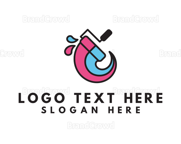Swirl Colorful Roller Paint Logo
