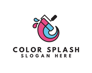 Swirl Colorful Roller Paint logo design