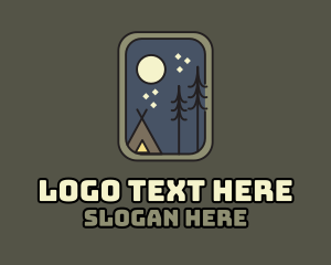 Explore - Evening Camping Badge logo design
