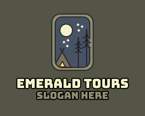 Evening Camping Badge logo design