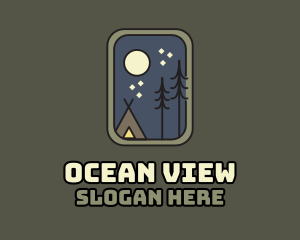 Evening Camping Badge logo design