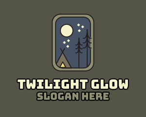 Twilight - Evening Camping Badge logo design