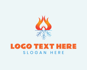 Refrigerator - Fire Ice Fuel logo design