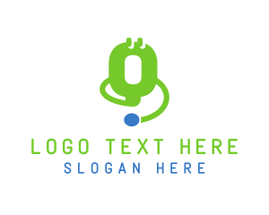 Green - Green Medical Device Stethoscope logo design