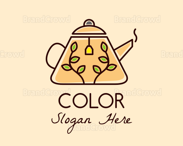 Minimalist Herbal Teapot Logo