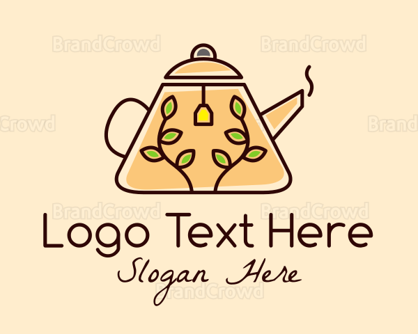 Minimalist Herbal Teapot Logo