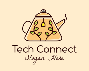 Tea Shop - Minimalist Herbal Teapot logo design