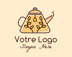 Hot - Minimalist Herbal Teapot logo design