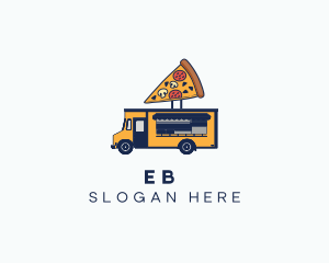 Transportation - Pizza Food Truck logo design