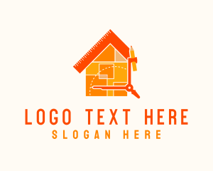 House - Architecture Tools House logo design