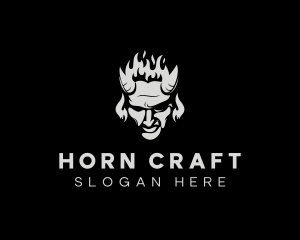 Horn - Demon Horn Flames logo design