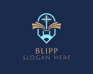 Religious Pen Crucifix  logo design