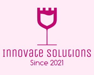 Wine Tasting - Castle Wine Glass logo design