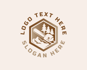 Forestry - Chainsaw Pine Tree Woodwork logo design