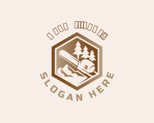 Chainsaw Pine Tree Woodwork Logo