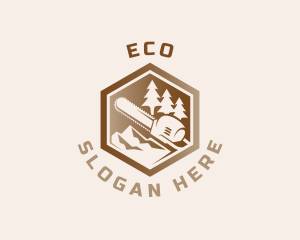 Chainsaw Pine Tree Woodwork Logo