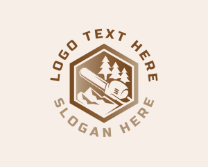 Chainsaw Pine Tree Woodwork Logo