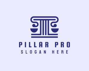 Pillar - Justice Pillar Scale logo design