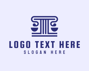 Scale - Justice Pillar Scale logo design