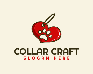 Collar - Paw Keychain Heart logo design
