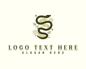 Snake - Flower Serpent Star logo design