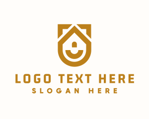 Roofing - Gold House Shield logo design
