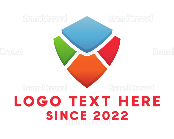Colorful Shield Envelope Logo
