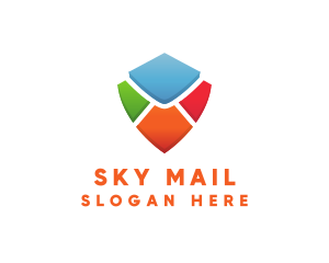 Colorful Shield Envelope logo design