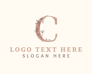 Esthetician - Flower Vine Letter C logo design