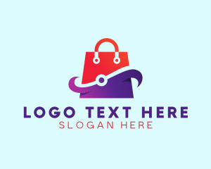 Online Marketplace - Tech Shopping Bag logo design
