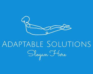 Flexible - Monoline Yoga Stretch logo design