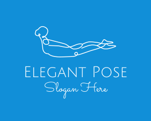 Pose - Monoline Yoga Stretch logo design