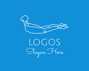 Lifestyle - Monoline Yoga Stretch logo design
